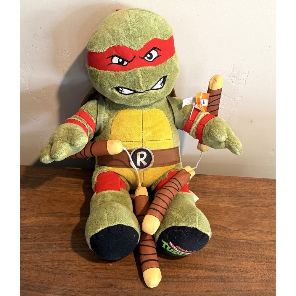 Build-A-Bear 16" TMNT Raphael Plush Nickelodeon Ninja Turtles Stuffed Animal